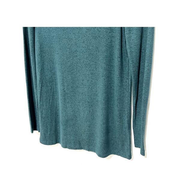 Nic+Zoe NZT Top Sweet Dreams Snap Neck Tee Heathered Teal Women's XSmall New! - Picture 7 of 12